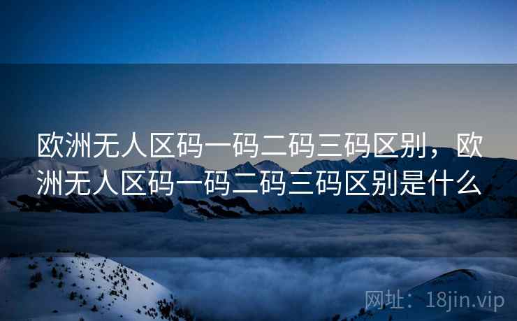 欧洲无人区码一码二码三码区别,欧洲无人区码一码二码三码区别是什么